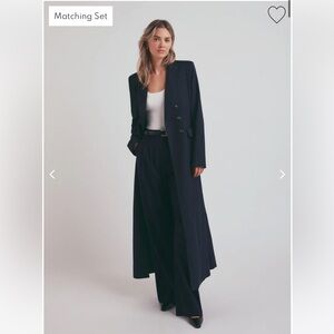 NWOT Favorite Daughter Simon Coat in navy pinstripe